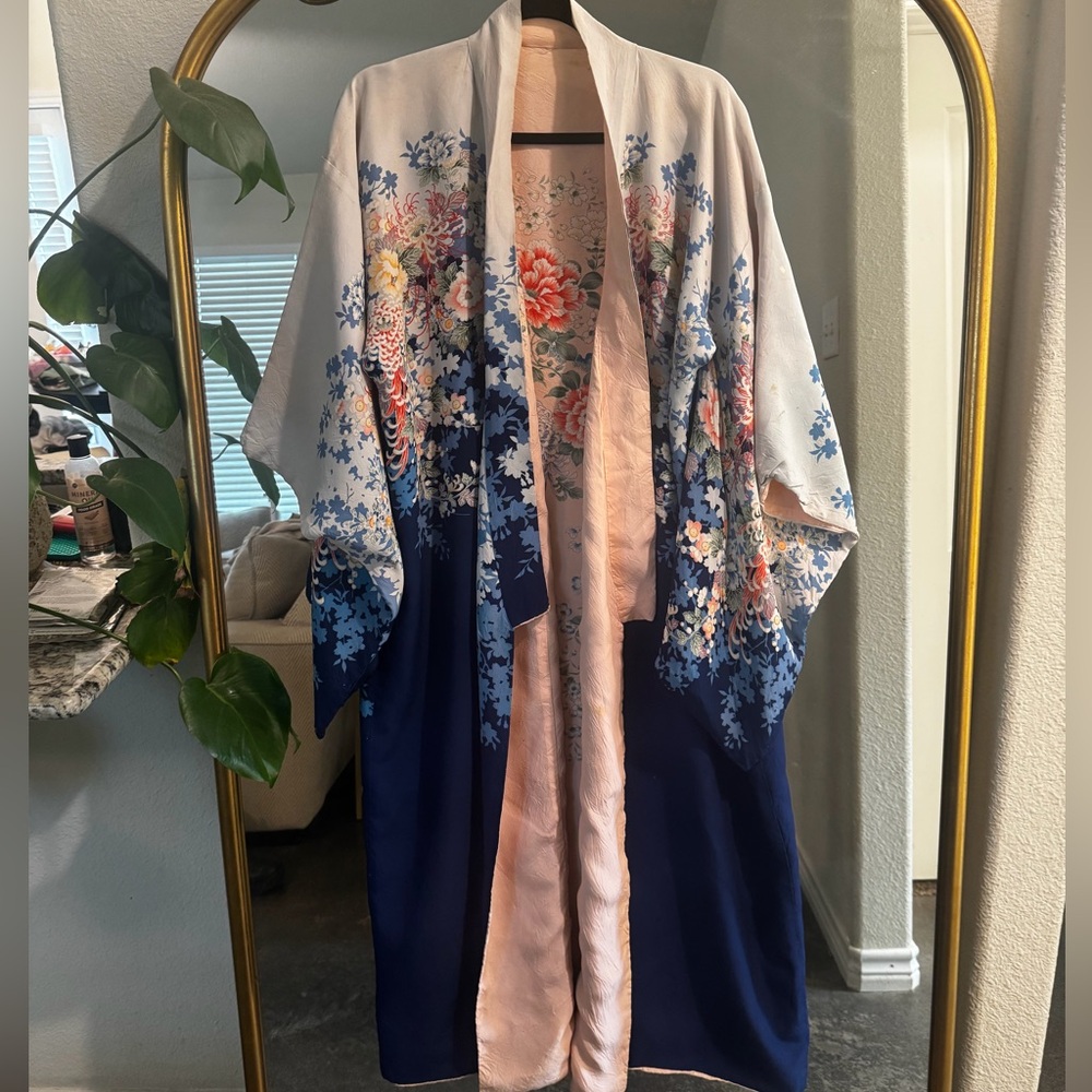 Floral Blue Kimono Jacket